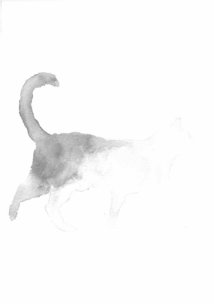 Inky Cat Walking (fadeout- end) by Penny McCarthy