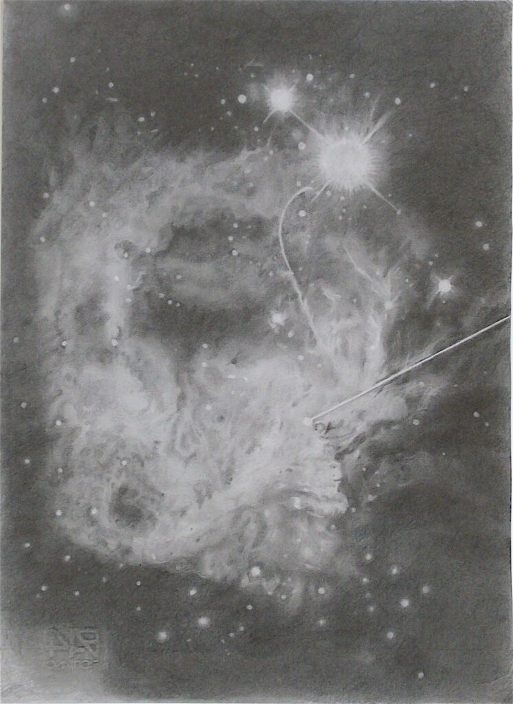 Celestial Event (2019) 33 x 45 cm Pencil on paper 2019